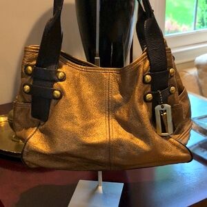 Tignanello Bronze Leather Shoulder Bag. EUC